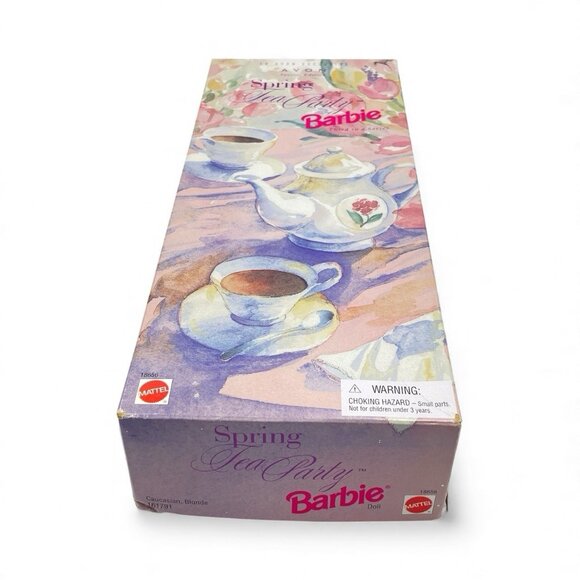 Vtg Barbie Spring Tea Party Avon Exclusive Collector Doll Blonde Green Eyes NIB - Picture 10 of 12